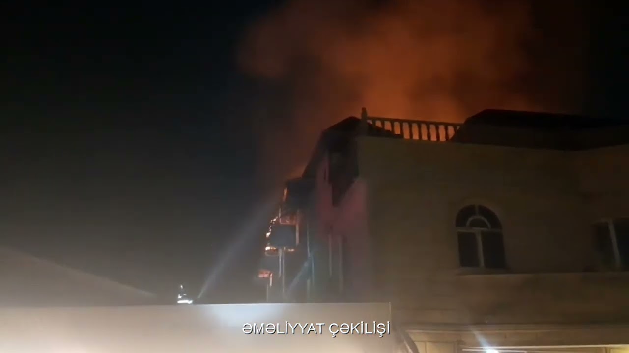 Bakıda restoranda yanğın olub VİDEO