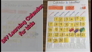 DIY Calendar for kids | How to make calendar at home for kids easy learning.