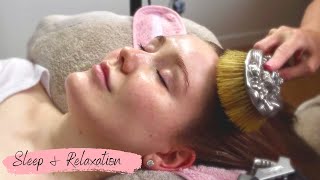 Face, Scalp Massage & Hair Brushing with relaxing music for ASMR sleep