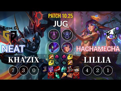 GEN Neat Kha'Zix vs RJ hachamecha Lillia Jungle - KR Patch 10.25