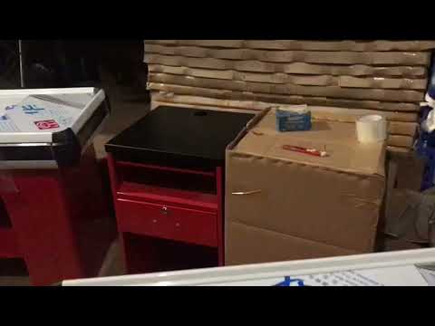 Stainless steel supermarket cash counter