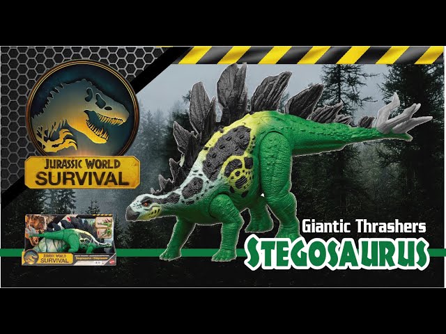 Vídeo relacionado con Mattel Jurassic World Grandes embestidas Estegosaurio Grande Juguete de Figura de Dinosaurio con 2 Funciones de Ataque y evolución, Juego Digital, JKL85