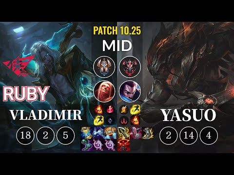 RW Ruby Vladimir vs Yasuo Mid - KR Patch 10.25