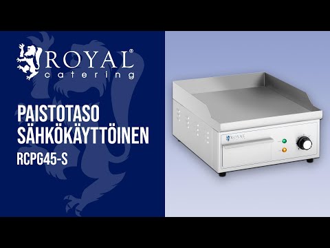 video - Paistotaso sähkökäyttöinen - 350 x 380 mm - Royal Catering - sileä - 2,000 W