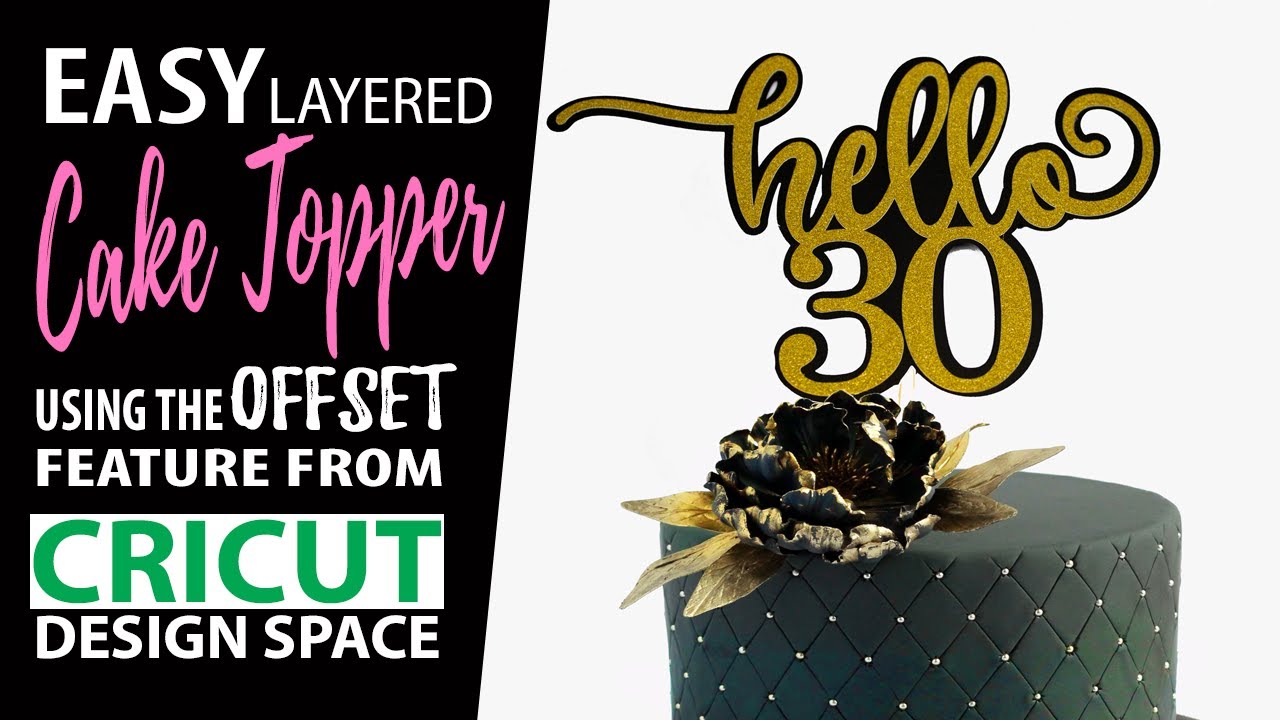 EASY Layered CAKE TOPPER Using the New OFFSET Feature From Cricut Design Space | Beginners Friendly.