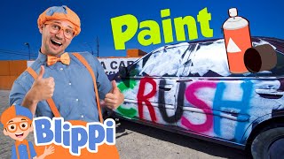 Crush a Car with a Blippi Excavator | Learn English Spelling for Toddlers