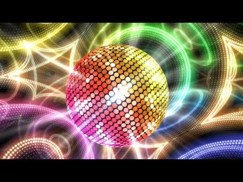 Colorful Big Disco Ball Changing Party Colors Dance Lights Screen