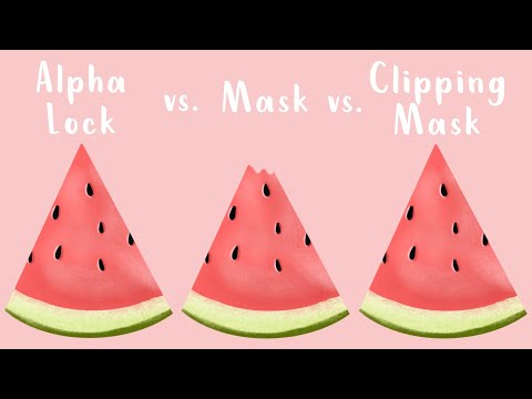 How to use Alpha Lock, Clipping Mask and Mask in Procreate | Easy Watermelon Drawing Tutorial