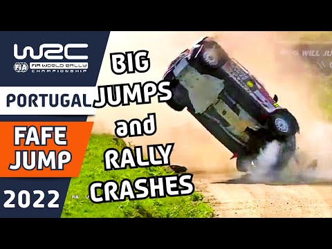 The Best Rally Jumps and Rally Crashes at Famous Fafe Rally Jump of WRC Vodafone Rally de Portugal