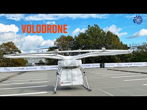 Erster Cargo-Flug einer VoloDrone (Volocopter) im Hamburger Hafen beim ITS 2021