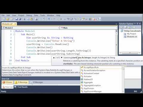 Visual Basic Tutorial - 20 - SubStrings