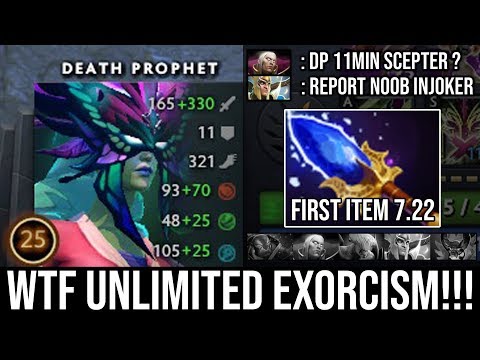 OMG 11Min First ITEM Scepter Unlimited Exorcism | Death Prophet Back in Meta Vs Pro Invoker DotA 2