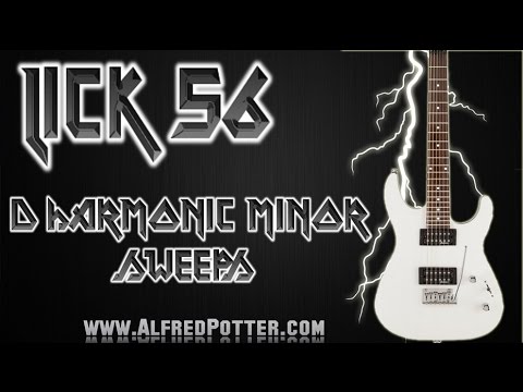 Lick #56 - D Harmonic Minor Sweeps