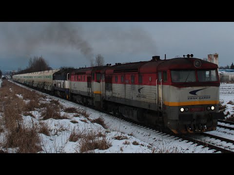 2 nákladní vlaky ZSSK Cargo - trať ŽSR 170 (SK) - 28.1.2023