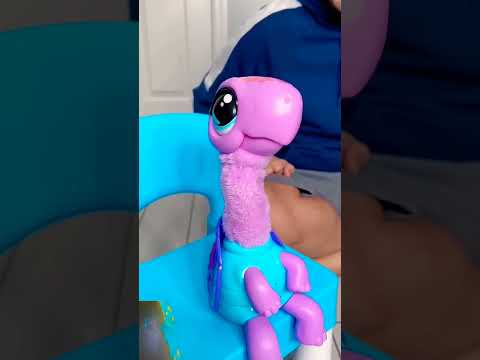 Monster loves our new friend the dancing turtle 🐢#shorts