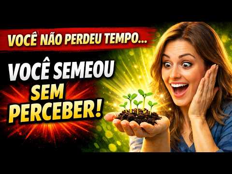 Você não perdeu tempo, você semeou sem perceber