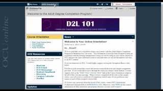 Basic D2L Navigation (OCU's Adult Degree Completion Program -- D2L 10.3)