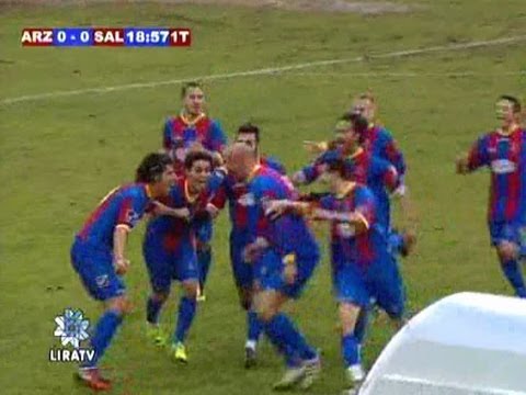 Ciro De Cesare gol 0 - 1 in Arzachena - Salerno Calcio 1 - 2 del 12/02/2012
