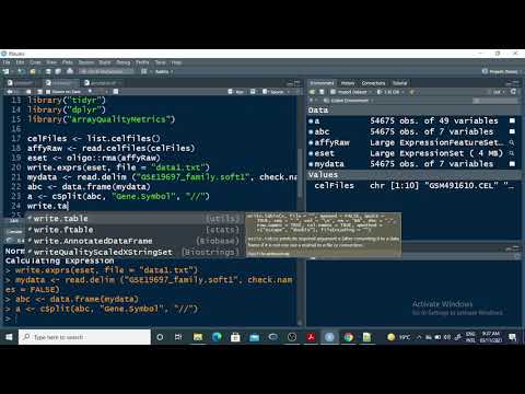 Microarray data normalization and annotation - R tutorial