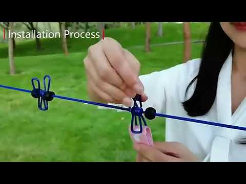 Oth drying rope with 12 clips hooks elastic cloth hanging ro...