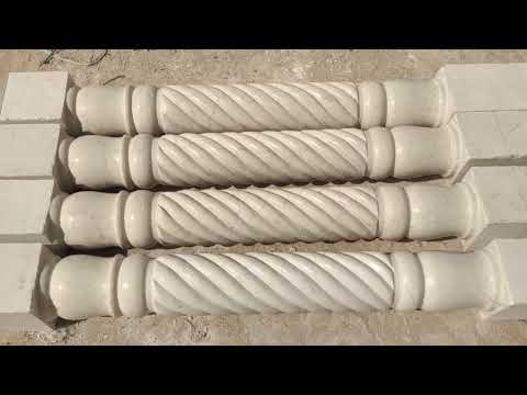 White Railing Marble Pillar
