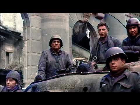 World War 2 Color Footage: Battle of cologne, Pershing vs. Panther March 1945