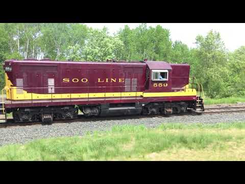 Soo Line (Minnesota Transportation Museum) GP9 #559 at a grade crossing in Osceola, WI.