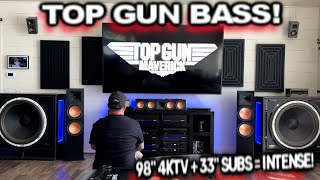 INTENSE Home Theater Demo🔊 Bass Crushing my House! New 98 TV + Two Giant 33 subs 😳