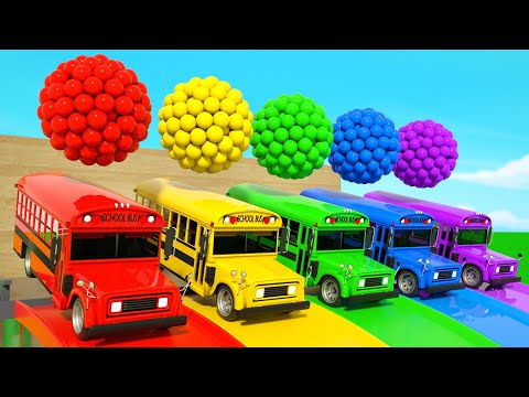 Color Balls & Sing a Song! | Wheels On the Bus song | Baby Nursery Rhymes & Kids Songs