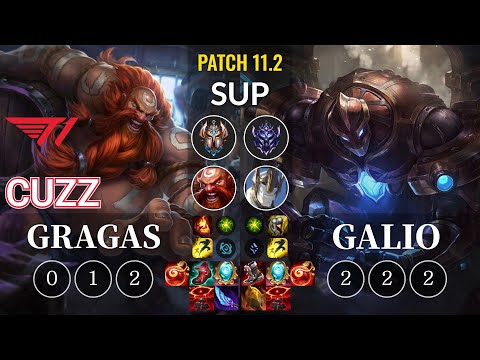 T1 Cuzz Gragas vs Galio Sup - KR Patch 11.2