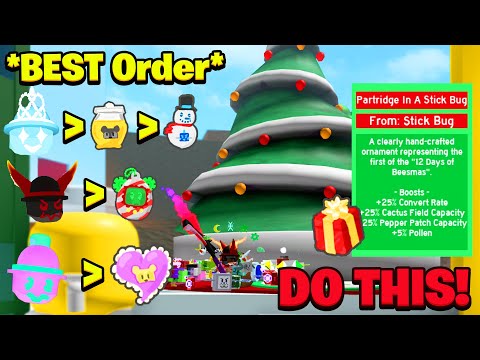 New Best Ornament Order For MORE Honey For ALL HIVE COLOURS! (Bee Swarm Simulator)