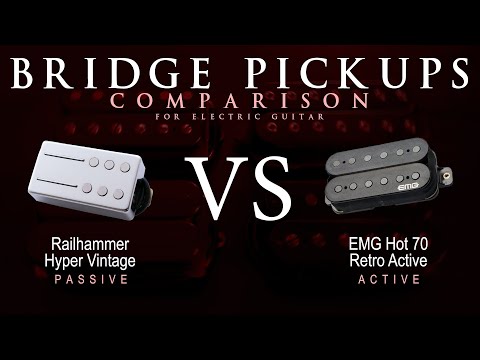 Railhammer HYPER VINTAGE vs EMG HOT 70 RETRO ACTIVE - Bridge Guitar Pickup Comparison Tone Demo