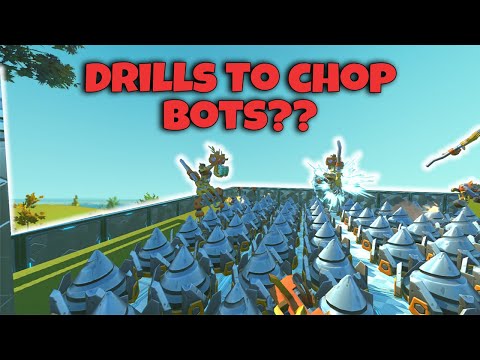 40+ Drills to chew up bots! Scrap Mechanic Survival test