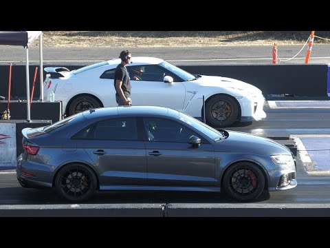 Nissan GT-R vs Audi RS3 - drag racing