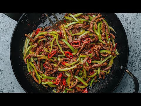 Shredded Beef and Pepper Stir Fry (青椒肉丝) Recipe