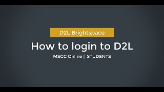 How to login to D2L