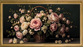 Elegant Vintage Floral Art | Timeless Peonies & Roses | Ambient Art Frame TV Display & Screensaver