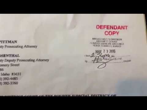 Legal document scan of paperwork related to my arrest & time in Ada county jail. Video