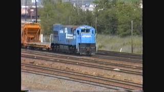 preview picture of video 'Conrail U23C's Selkirk (NY) East End Trimmers 08/06/1992'