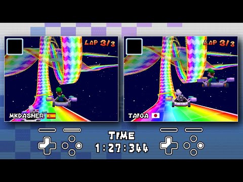 Rainbow Road World Record Comparison - MKDasher vs. Taiga