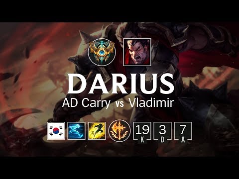 Darius AD Carry vs Vladimir - KR Challenger Patch 8.12
