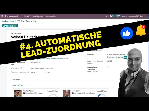 #4. Leads automatisch zum Verkaeufer und Verkaufsteam zuordnen in Odoo CRM | ERP Lösungen für KMU