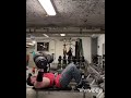 Heavy chest day - 2x70kgs dumbbell press 6 reps for 5 sets with legs up
