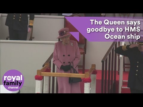 The Queen says goodbye to HMS Ocean ship