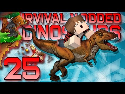 Minecraft: Modded Dinosaur Survival Let's Play w/Mitch! Ep. 25 - How To Ride A T-Rex!