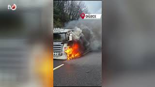 Bolu Dağı'nda Tanker Alev Alev Yandı
