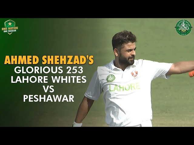 Highlights of Ahmed Shehzad’s Glorious 253 | Lahore Whites vs Peshawar | #QeAT 2023/24 | PCB | M1U1A