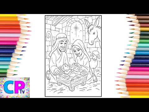 Baby Jesus with Joseph and Maria Coloring Pages/Christmas Coloring/Jim Yosef - Lights [NCS Release]