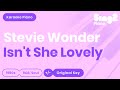 Stevie Wonder Isn T She Lovely Karaoke Piano