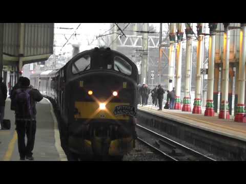 37676/37685 West Highland Way railtour arriving at Preston 4th Feb.2012